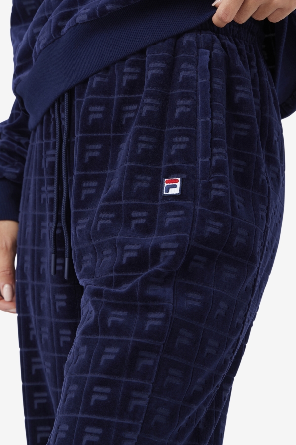 Navy-Red-White Helen Velour Jogger Fila