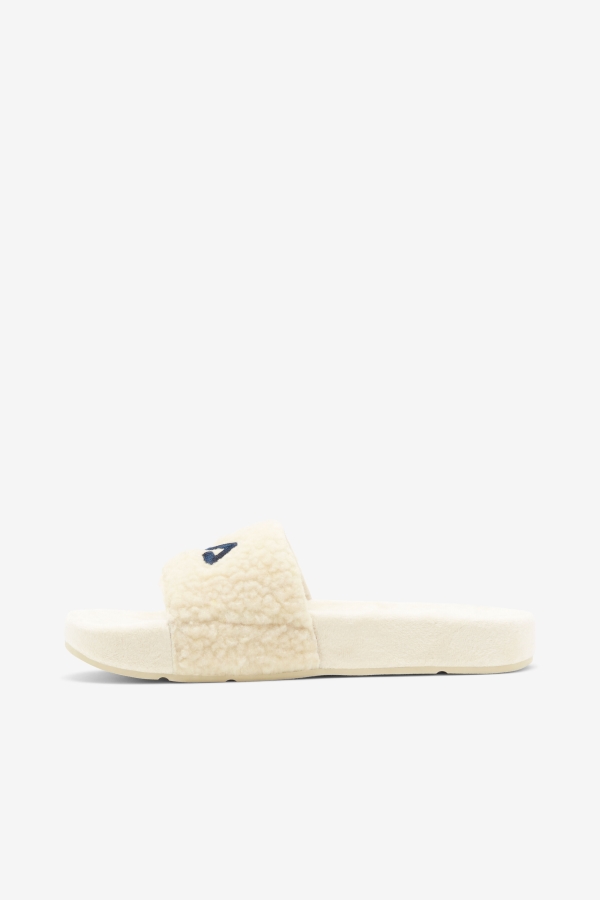 Cream-Navy-Red Fila Women\'s Fuzzy Drifter