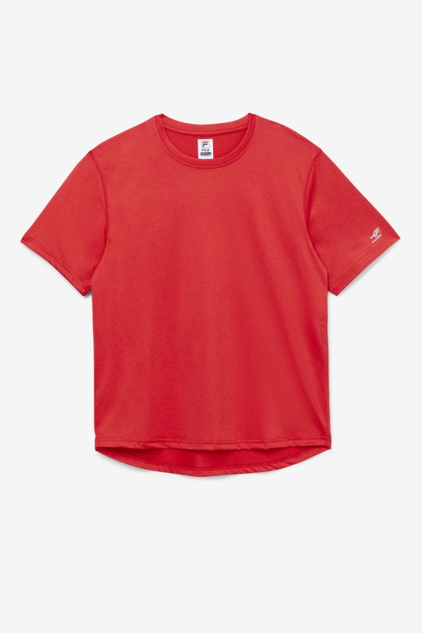 Fila Red Pickleball Scallop Hem Crew