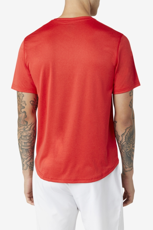 Fila Red Pickleball Scallop Hem Crew