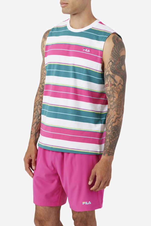 White-Purple-Bayou Sandu Sleeveless Tee Fila