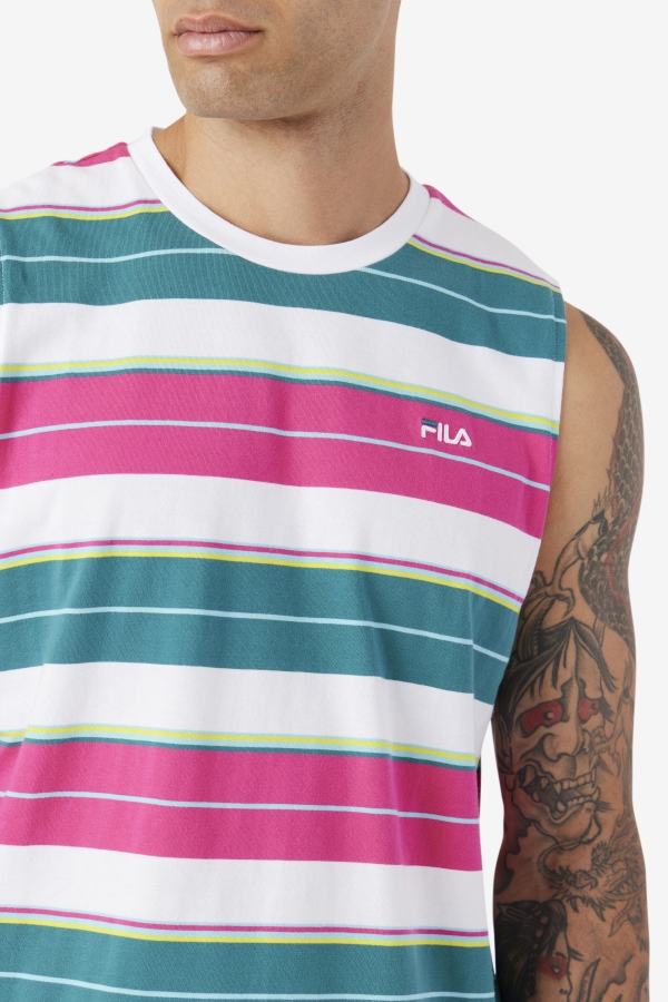 White-Purple-Bayou Sandu Sleeveless Tee Fila
