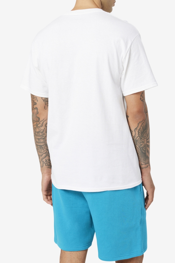 White-Navy-Red Fila stacked tee shirt