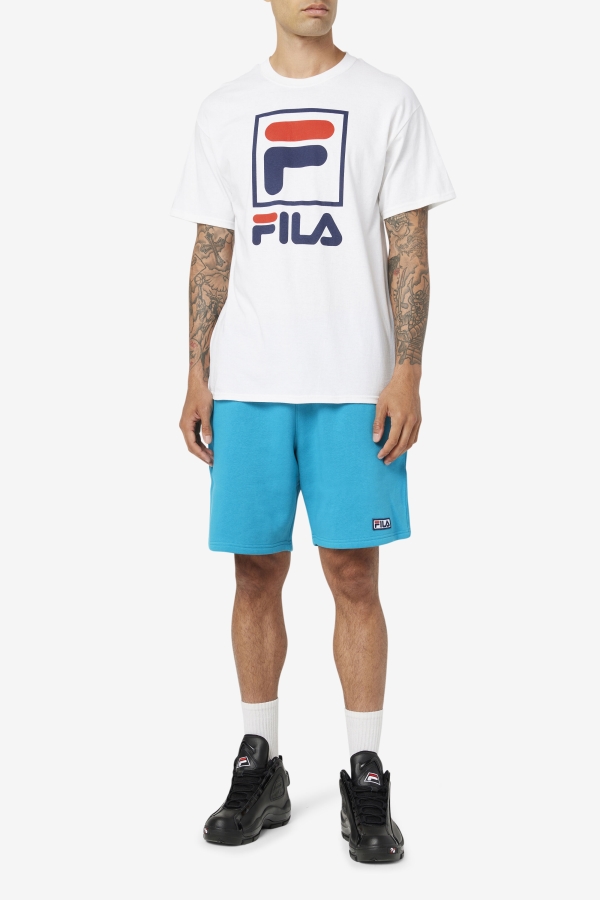 White-Navy-Red Fila stacked tee shirt