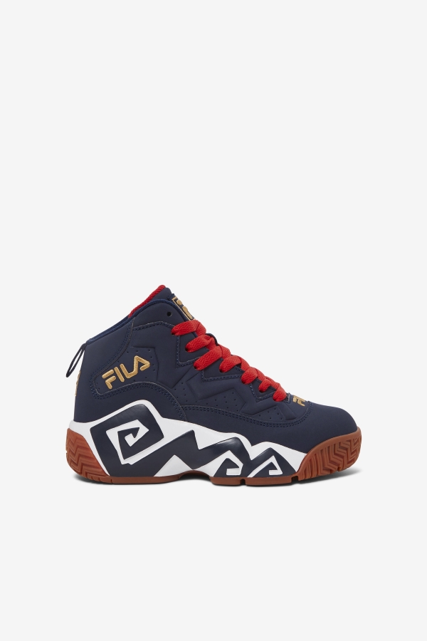 Navy-White-Metallic Gold Fila Little Kids' Mb