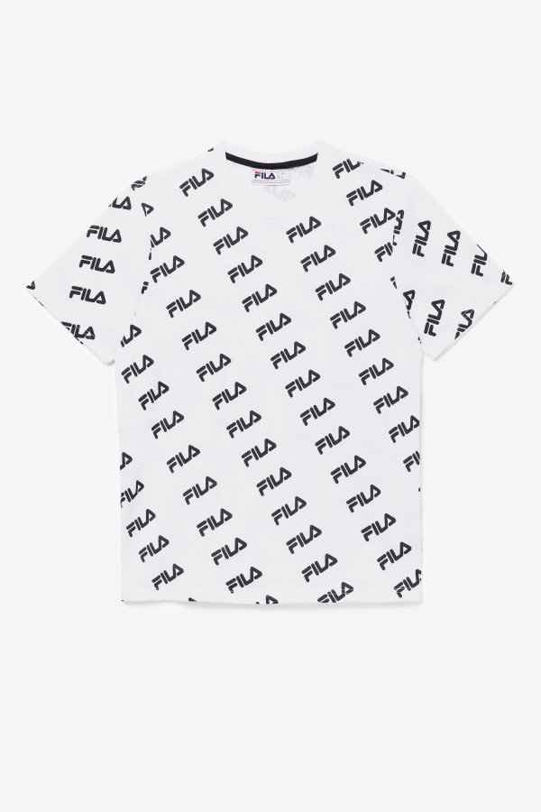 Diagonal Logo Tee White-Black Fila