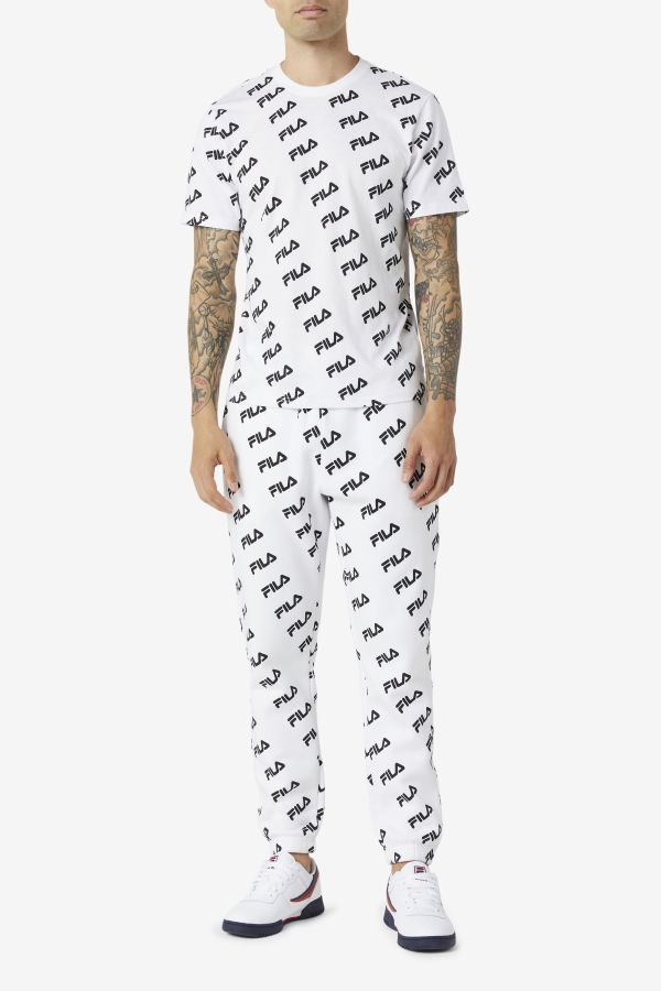 Diagonal Logo Tee White-Black Fila