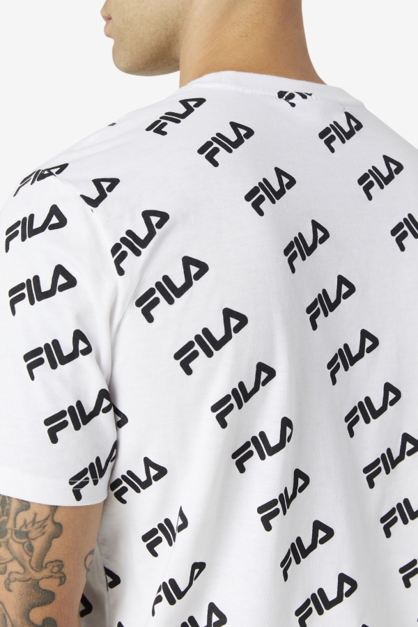 Diagonal Logo Tee White-Black Fila
