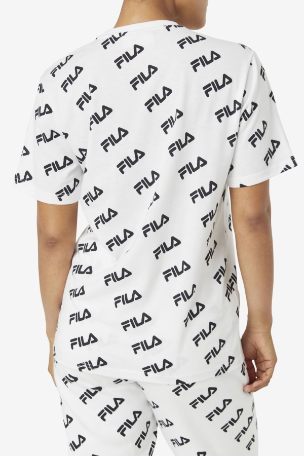 Diagonal Logo Tee White-Black Fila