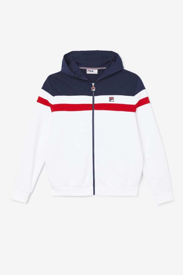 White-Navy-Red Fila Arlo Hoodie