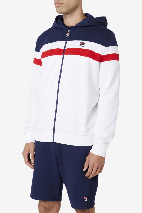 White-Navy-Red Fila Arlo Hoodie