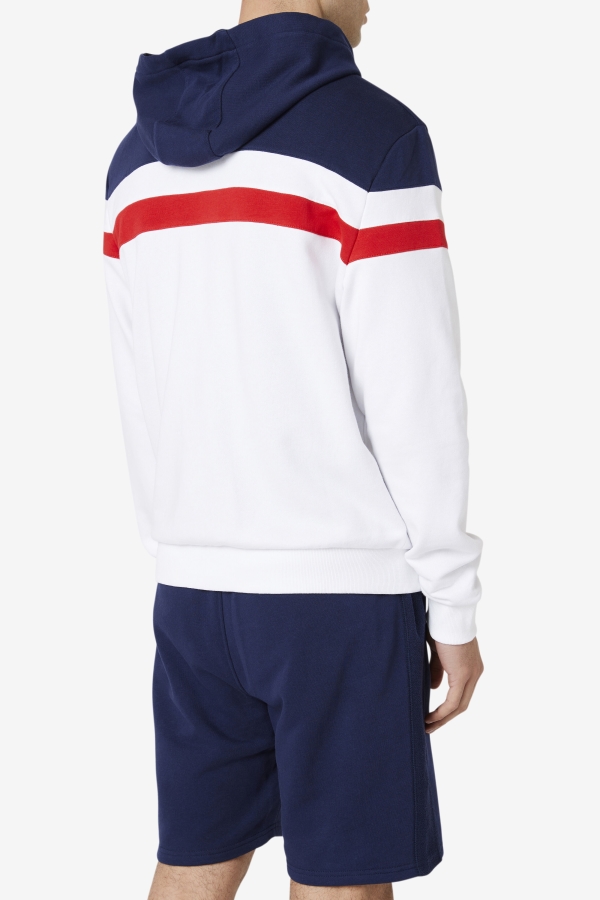 White-Navy-Red Fila Arlo Hoodie