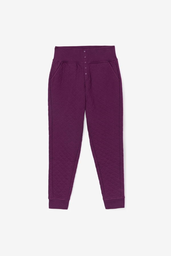 Finley High Rise Quilted Jogger Pickled Beet-Crocus Petal Fila