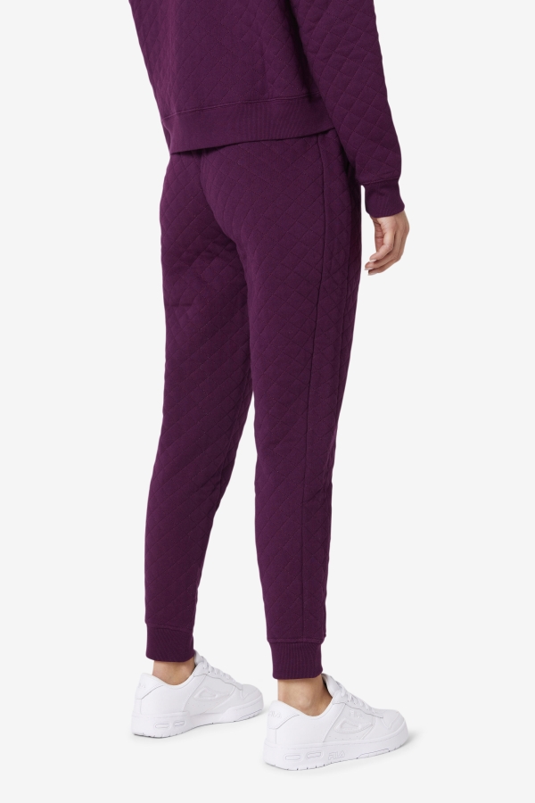 Finley High Rise Quilted Jogger Pickled Beet-Crocus Petal Fila