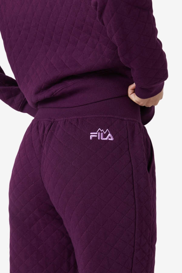 Finley High Rise Quilted Jogger Pickled Beet-Crocus Petal Fila