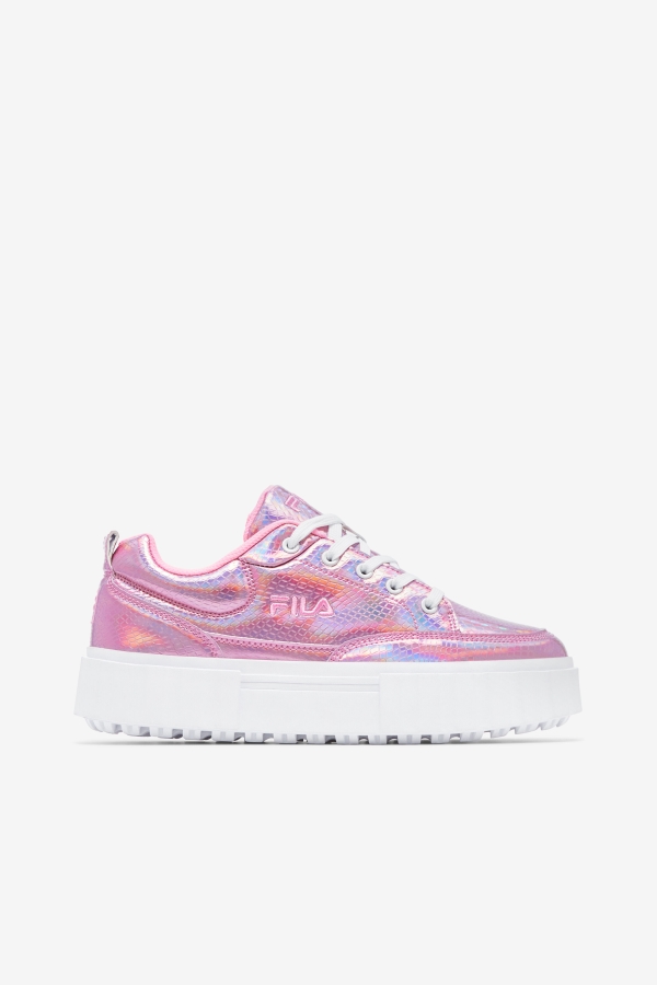 Cotton Candy-White Fila Women\'s Sandblast Iridescent Snake