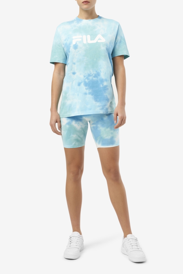 Fila Taima Tie Dye Bike Short White-Splish-All-Latigo Bay