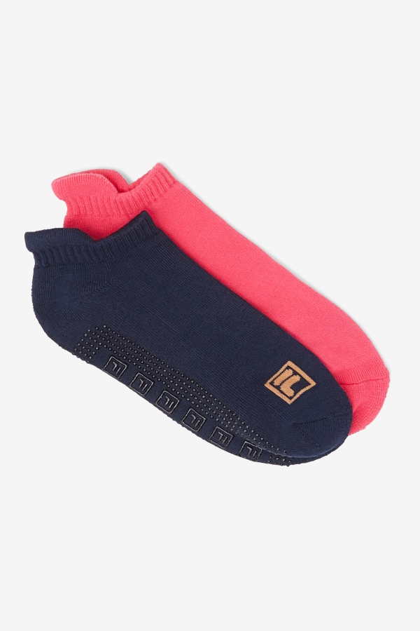 Bubblegum Pink Women's No Show Grip Sock 2-Pack Fila