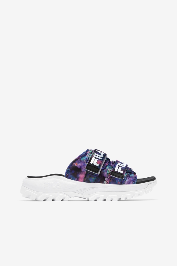 Fila Women's Tie Dye Outdoor Slide Multi-Black-White