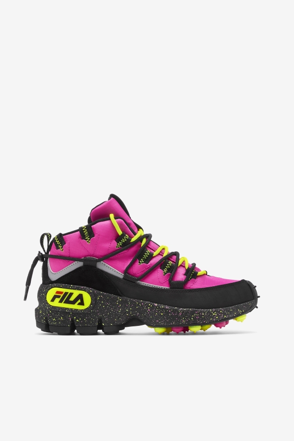 Women's Grant Hill 1 x Trailpacer Pink Glow-Black-Yellow Fila