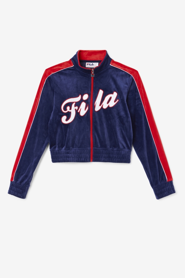Fila Navy-White-Red Valery Velour Jacket
