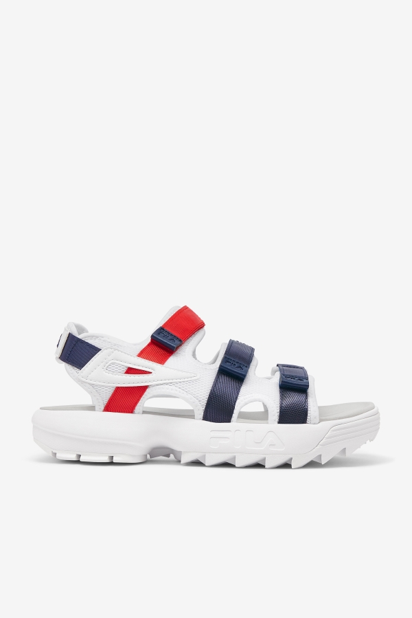 Fila Men's Disruptor Sandal White-Navy-Red
