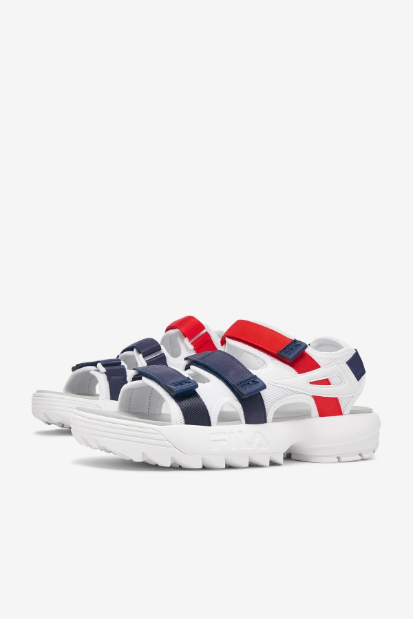 Fila Men\'s Disruptor Sandal White-Navy-Red
