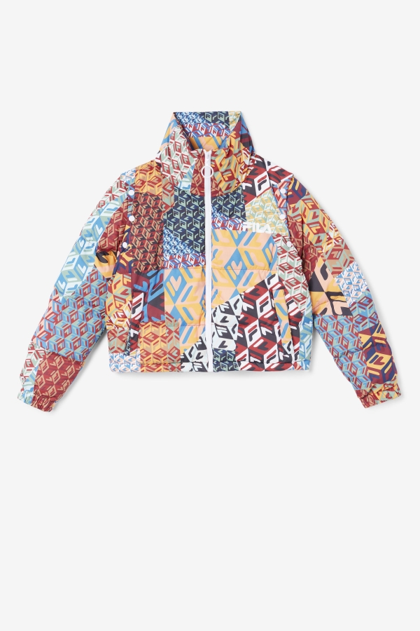 Marina Snapoff Sleeve Puffer Fila Ocean-Yellow-White