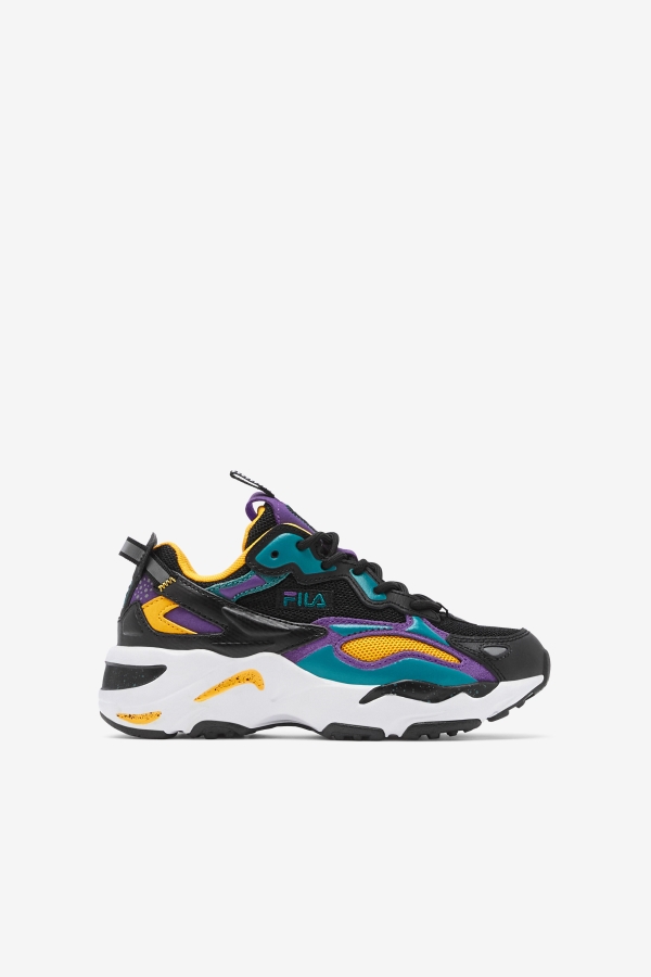 Black-Purple-White Little Kids' Ray tracer Apex Fila