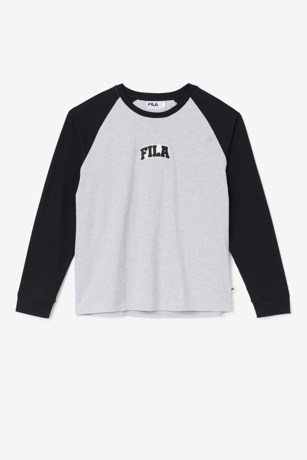 Chet Raglan Tee Fila Light Grey Marl-Black