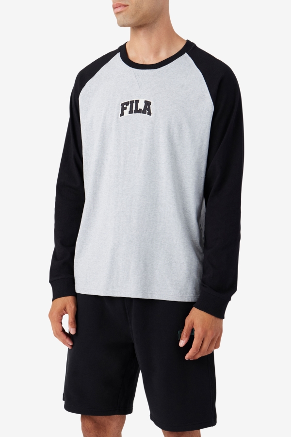 Chet Raglan Tee Fila Light Grey Marl-Black