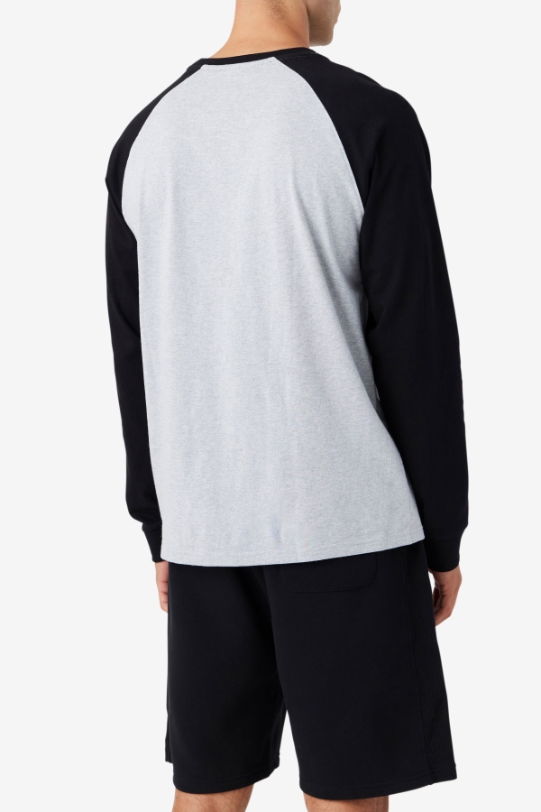 Chet Raglan Tee Fila Light Grey Marl-Black