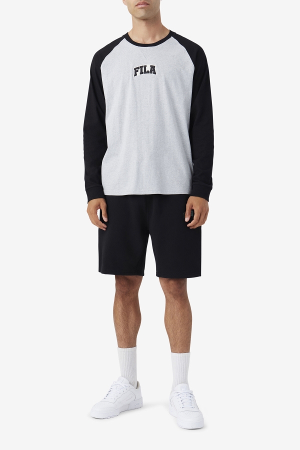 Chet Raglan Tee Fila Light Grey Marl-Black