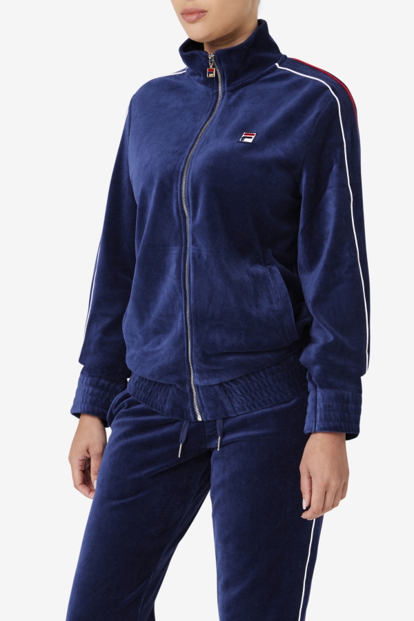 Fila Navy-White-Red Deverall Velour Jacket