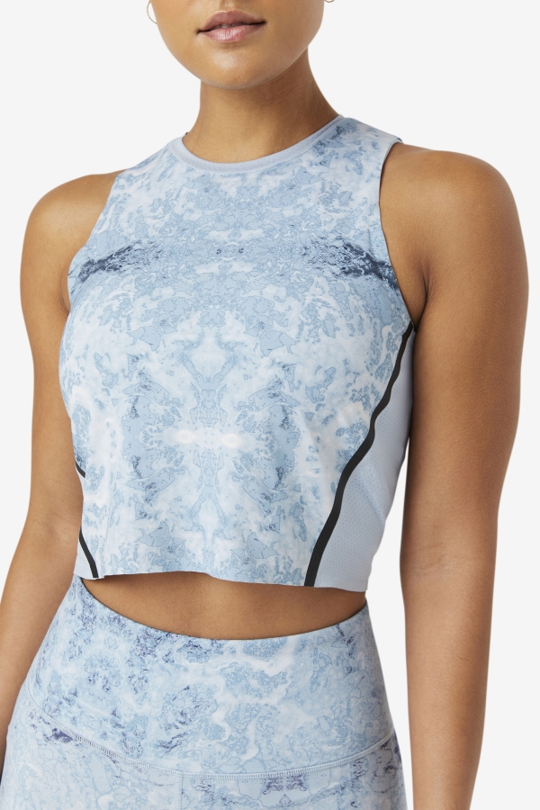 Uplift Athletic Crop Top Blue Fog-Black Fila