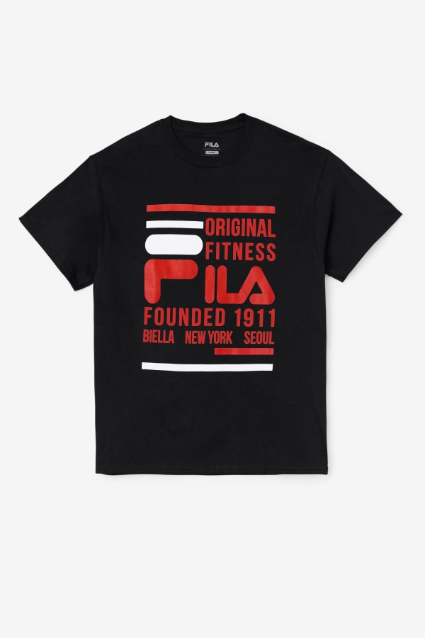 Fila Original Fitness Tee Black-Red-White