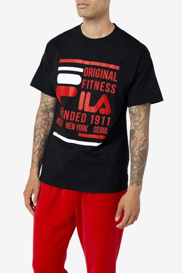 Fila Original Fitness Tee Black-Red-White