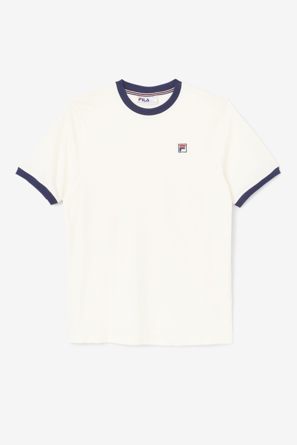 White-Peacoat Fila Marconi Ringer Tee