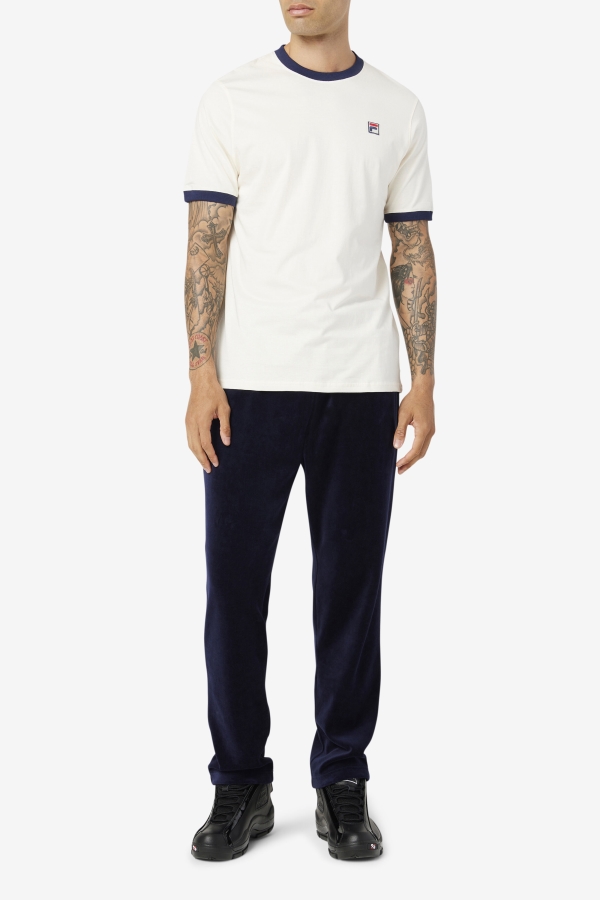 White-Peacoat Fila Marconi Ringer Tee