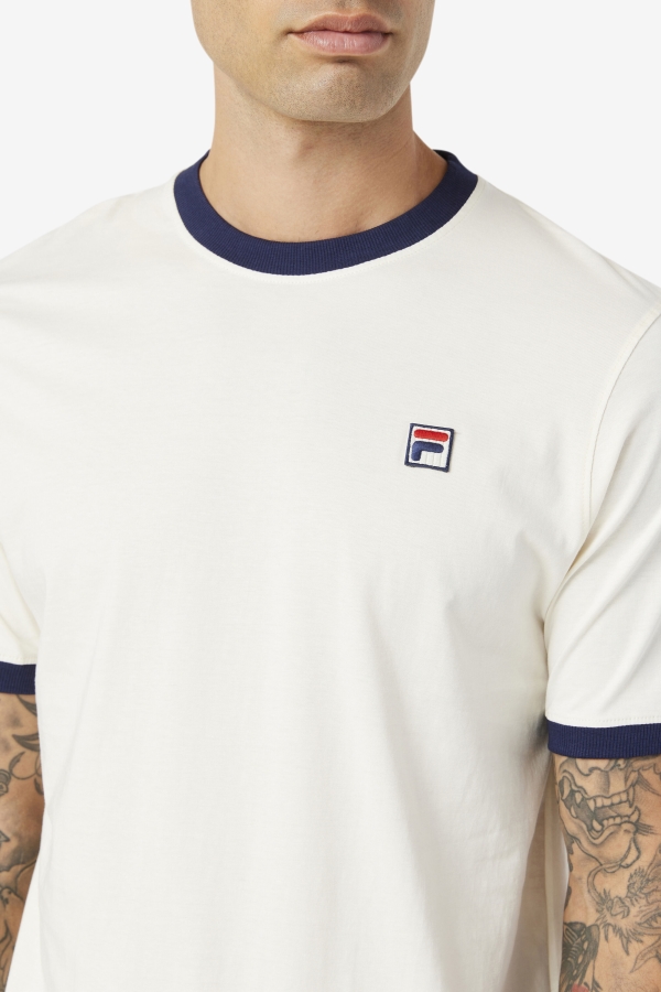 White-Peacoat Fila Marconi Ringer Tee