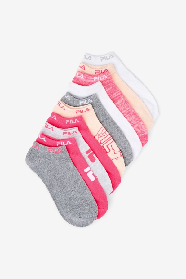 Fila Pink Girl's Floral No Show Sock 10-Pack