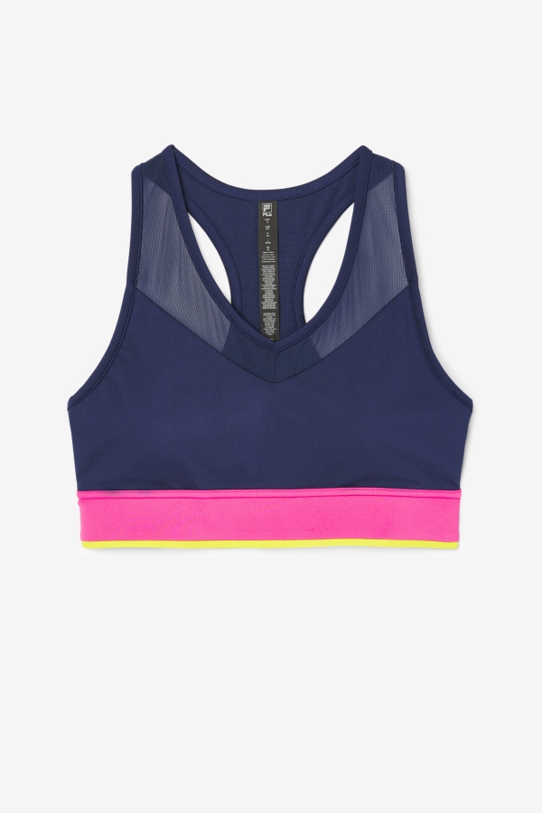 Uplift Racerback Bra Top Navy-Azalea-Sulphur Fila