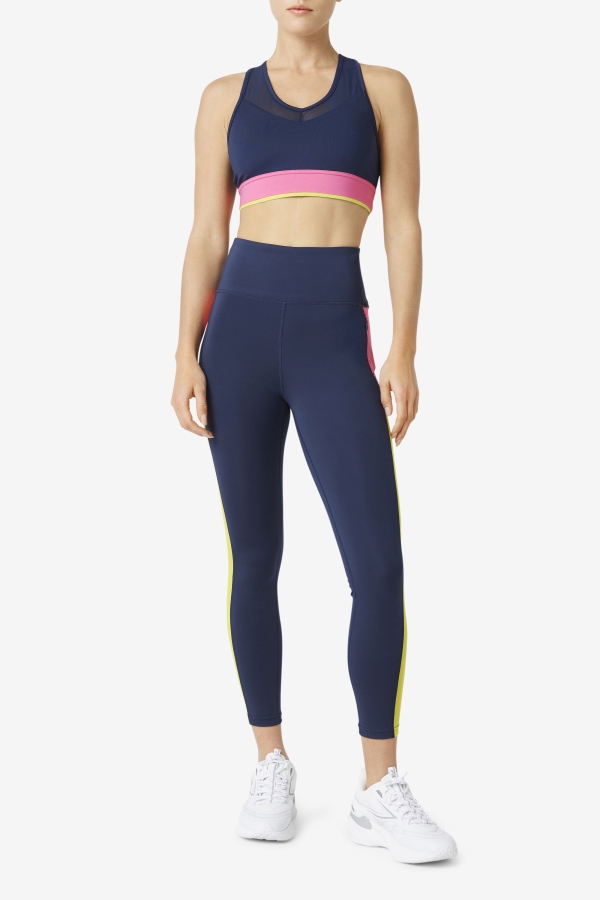 Uplift Racerback Bra Top Navy-Azalea-Sulphur Fila
