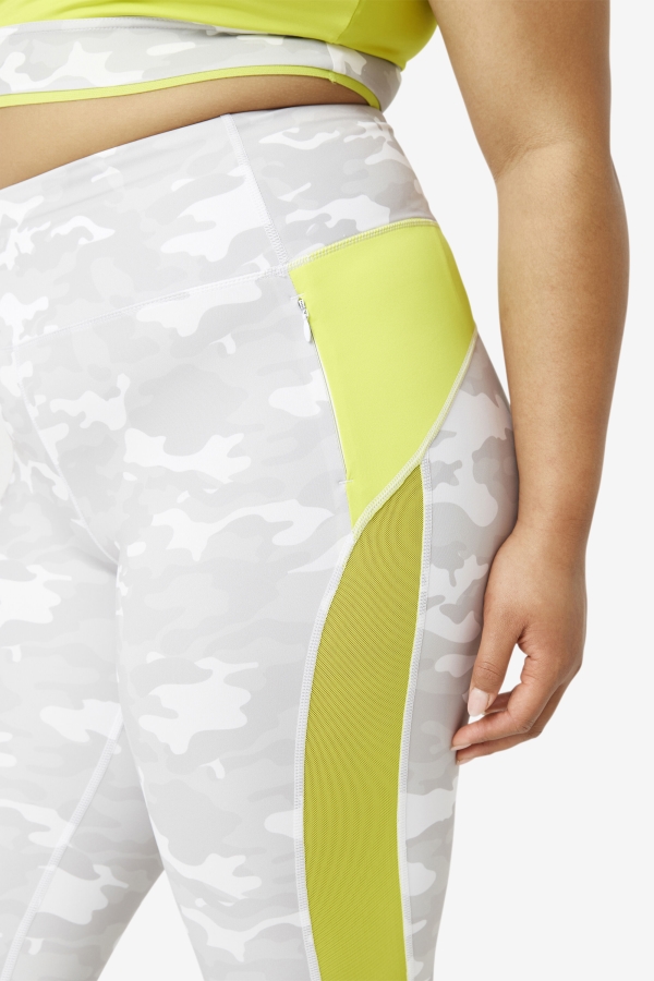Fila White-Sulphur Forza Contrast 7-8 Leggings