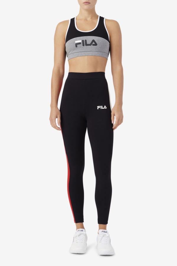 Fila Mercy Legging Black-Gardenia-Red