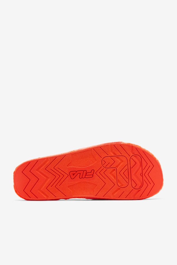 Cherry Tomato-Bayou-White Fila Terry Drifter Slide