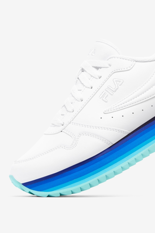 White-Navy-Aruba Blue Women\'s Orbit Stripe Fila