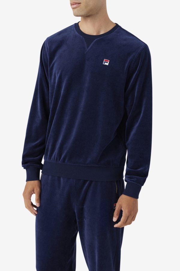 Fila Navy Earl Velour Crew