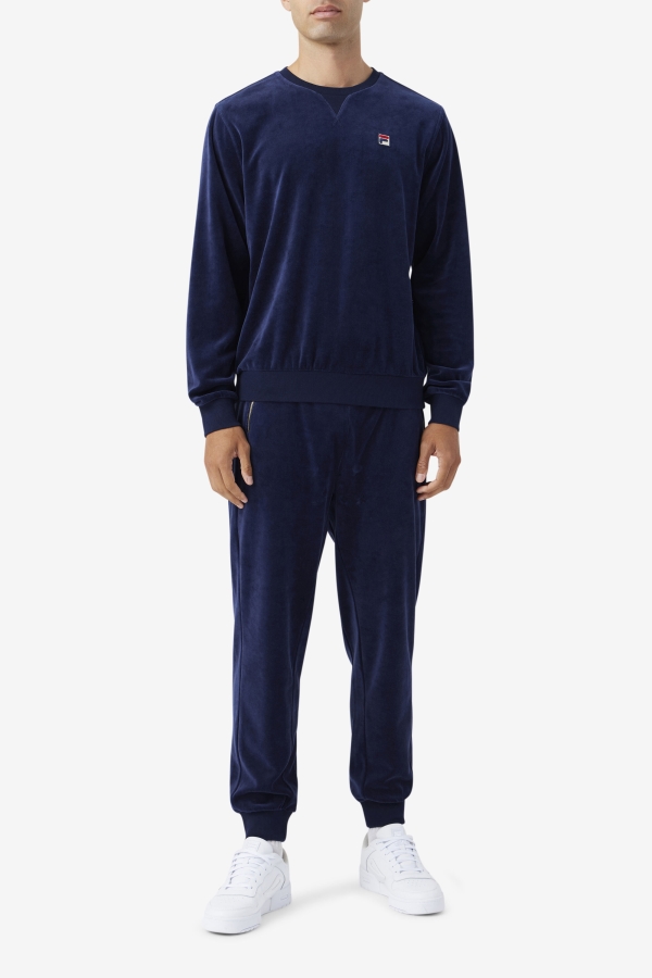 Fila Navy Earl Velour Crew