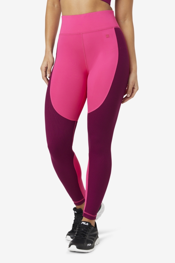 Fila Bright Pink-Magenta Purple Forza Textured Long Legging